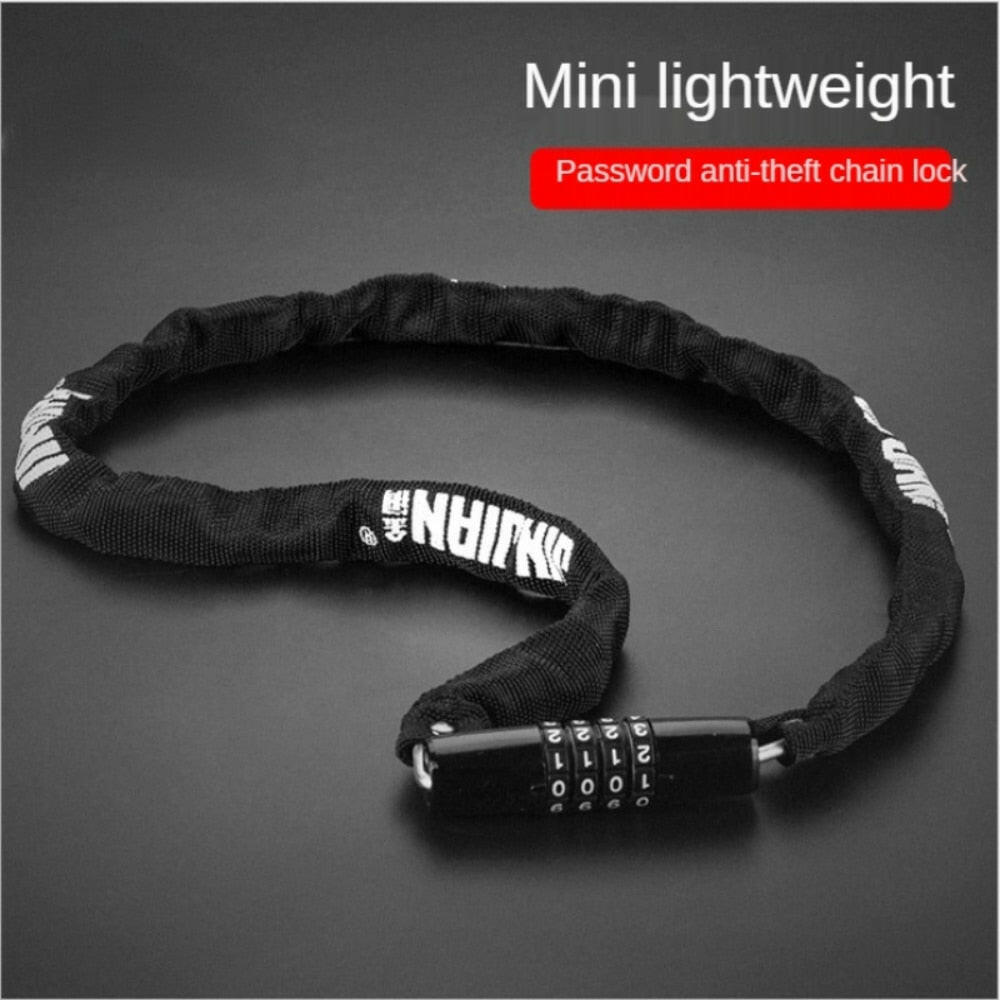 Road Bike Password Lock Bicycle Riding Equipment Electric Bicycle Anti-theft Chain Lock Mountain Road Bicycle Lock Accessories-WAYBIKER