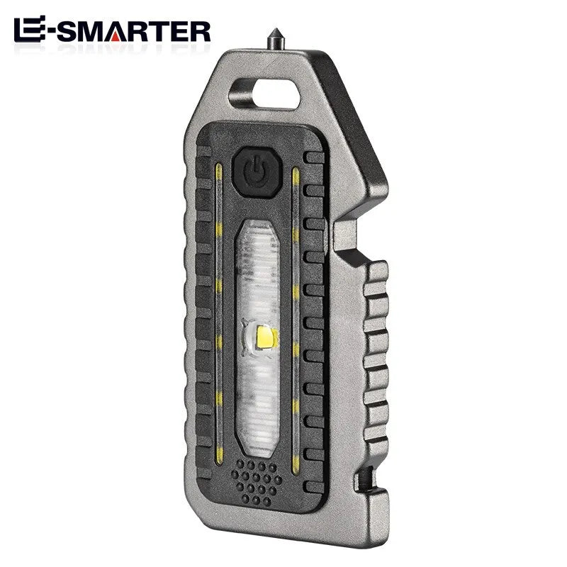Keychain Flashlights Mini Led Light Selfdefense Whistle Multifunctional Portable Rechargeable 10W Built In Battery For Outdoor