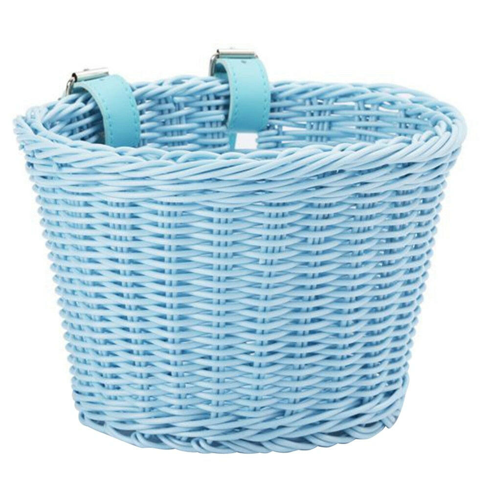 Bicycle Basket Streamers Set Bell And Stickers Girls Children's Bike Handlebar Wicker Basket with Colorful Cycling Streamers-WAYBIKER