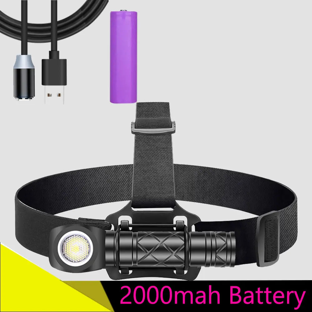 P8 LED flashlight Portable 18650 USB Rechargeable headlamp with magnet Adjustable Powerful Portable Torch 3 Mode Flash Headlight-WAYBIKER