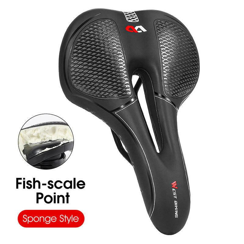 WEST BIKING Bicycle Seat Saddle MTB Road Bike Saddle Mountain Bike Racing Saddle PU Breathable Soft Seat Ergonomic Cushion-WAYBIKER