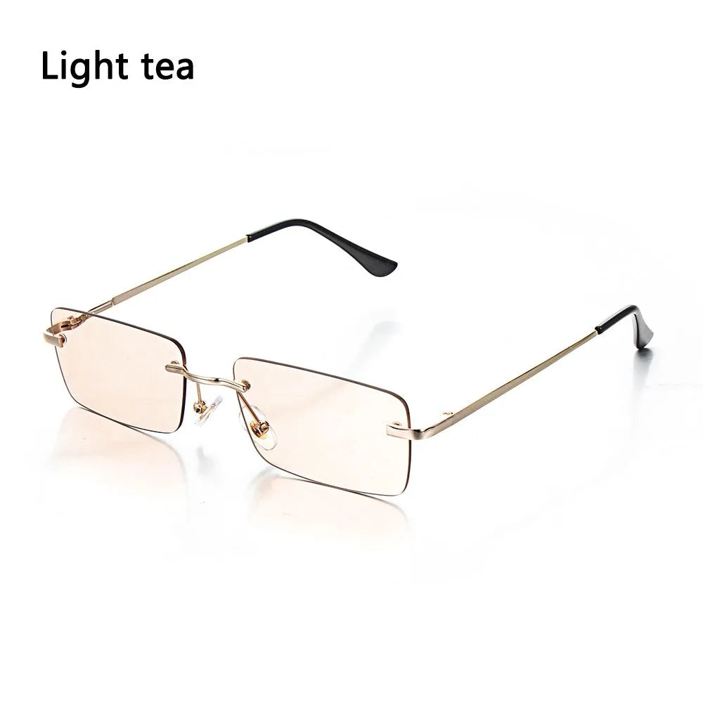 Fashion Luxury Design Rectangle Rimless SunGlasses Unisex Gradient Glasses Women Vintage Sunglasses UV400-WAYBIKER