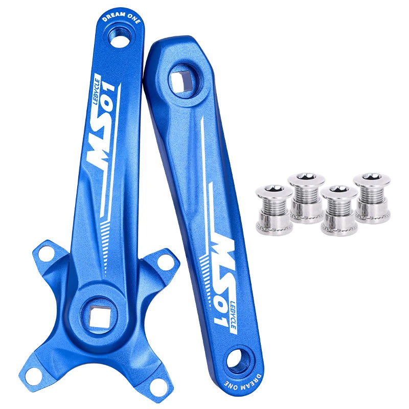Lebycle Square Hole Bicycle Crankset Aluminum Alloy MTB Crank 170mm Length Narrow Wide Teeth 104BCD 32/34/36/38T-WAYBIKER