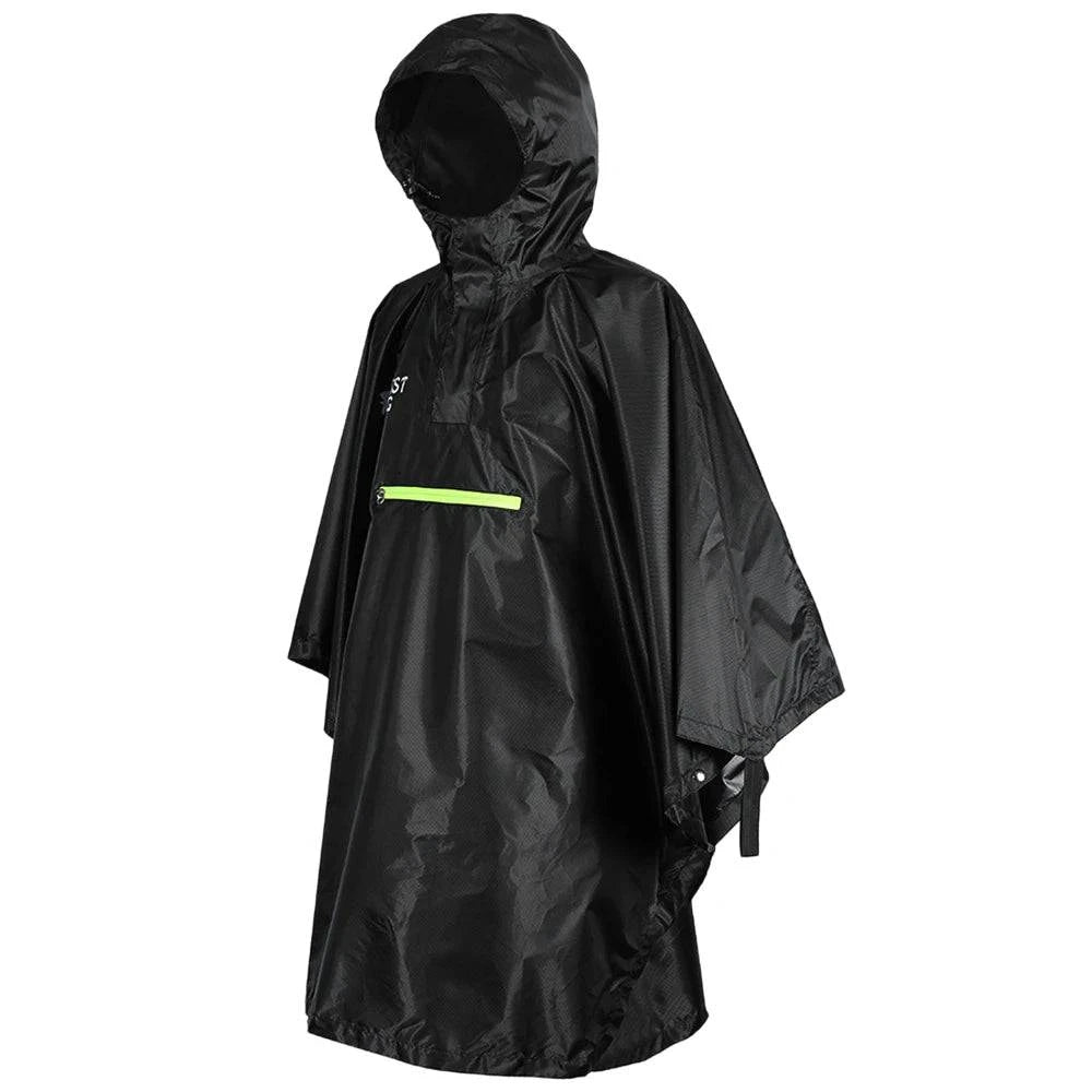 Rain Cape Men Women Raincoat Bicycle Raincoat Rain Coat Rainwear with Reflector Rainproof Poncho with Reflective Strip-WAYBIKER