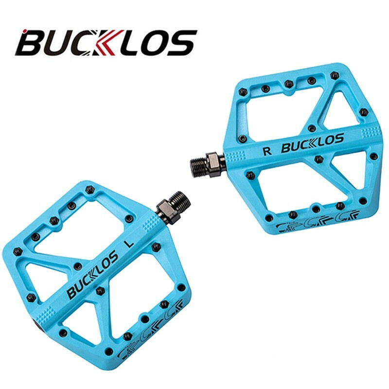 BUCKLOS Bike Pedals Ultralight Nylon Bicycle Pedals Double Bearing Mountain Bike Pedal Anti-slip MTB Pedal Bicycle Part-WAYBIKER