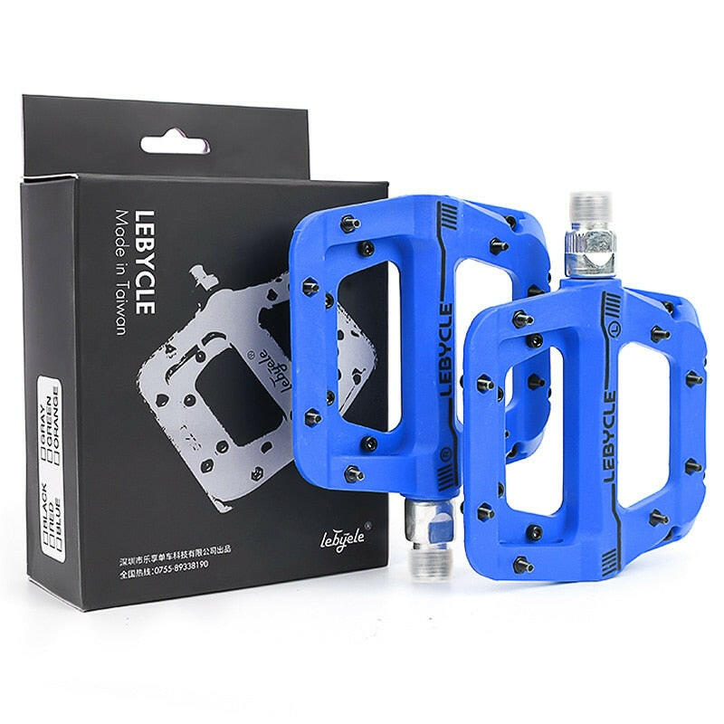 Lebycle MTB Bike Nylon Pedal Bearing Mountain Bike Pedals High-Strength Non-Slip Bicycle Pedals Bike Cycling Accessories-WAYBIKER