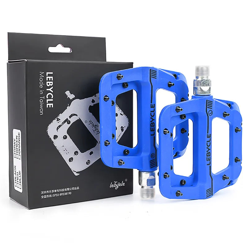 Lebycle MTB Bike Nylon Pedal Bearing Mountain Bike Pedals High-Strength Non-Slip Bicycle Pedals Bike Cycling Accessories-WAYBIKER