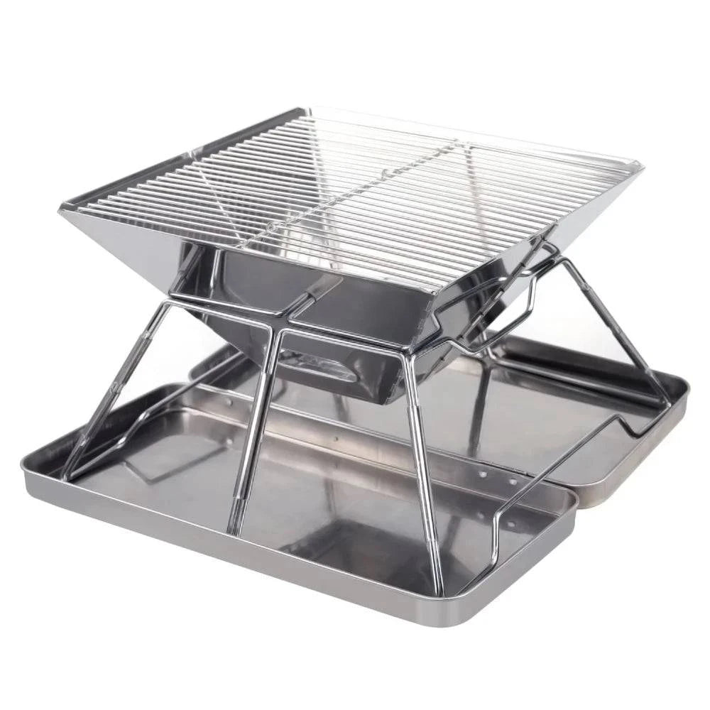 Stainless Steel Grate Barbecue Grill Folding Charcoal Grill for Outdoor Camping Backpacking Hiking Picnic-WAYBIKER