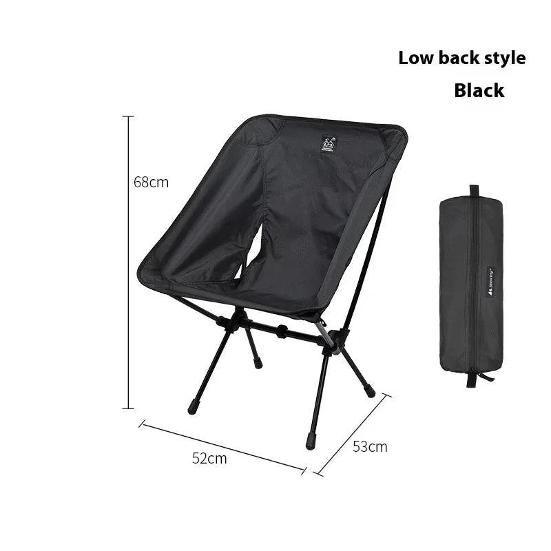 ShineTrip Camping Moon Chair Lightweight Folding Chair Outdoor Reliable Backing Beach Chair Fishing Chair Chair Sketching Chair-WAYBIKER