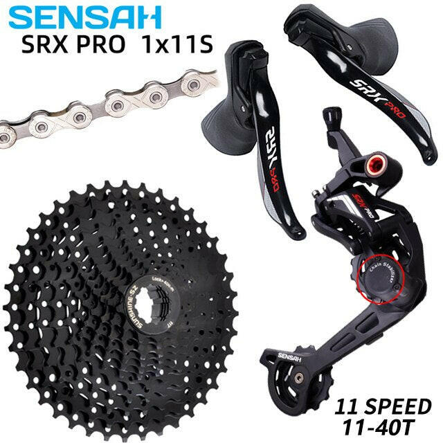 SENSAH 11 Speed Gravel Cross-Country Bike Group CX Bicycle 1x11 Shifter Mechanical Brake Clutch Derailleur 11V Cassette Road Set-WAYBIKER