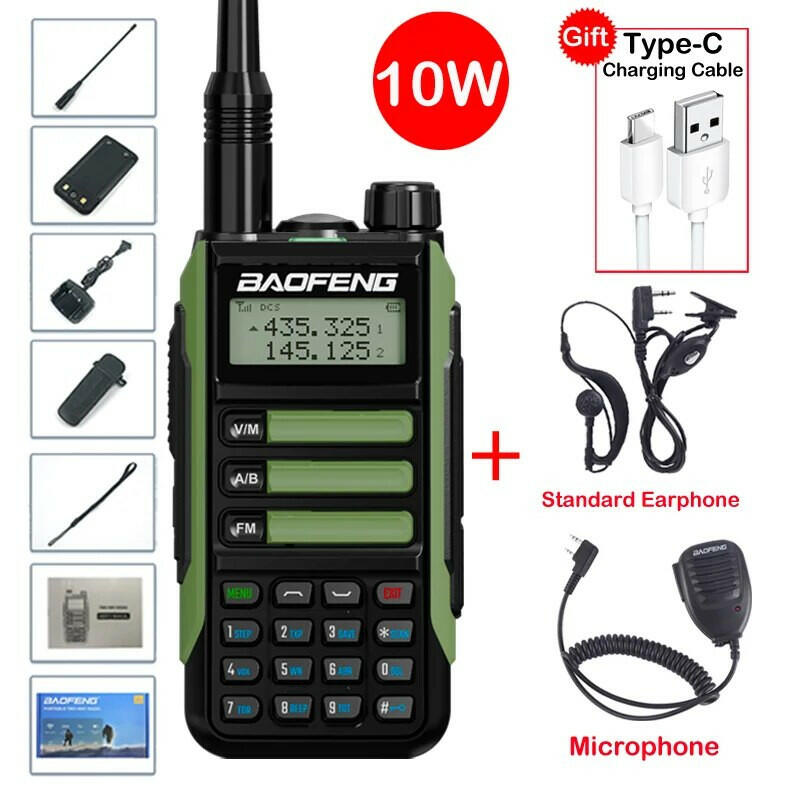 2023 Baofeng UV-16 MAX V2 Professional 10W Upgraded Of UV-5R UV-10R Walkie Talkie IP68 Waterproof Long Range Dual Band Ham Radio-WAYBIKER