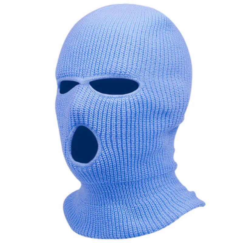 2023 New Fashion 3-Hole Knitted Full Face Cover Ski Mask Winter Balaclava Warm Knit Full Face Mask For Outdoor Sports-WAYBIKER