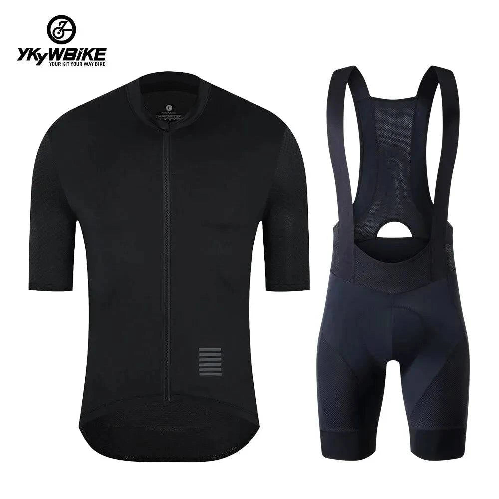 YKYWBIKE Men Cycling Clothing Summer Cycling Jersey Bib Shorts Pro Team Bike Clothes Bicycle Clothing Maillot Cycling Set-WAYBIKER