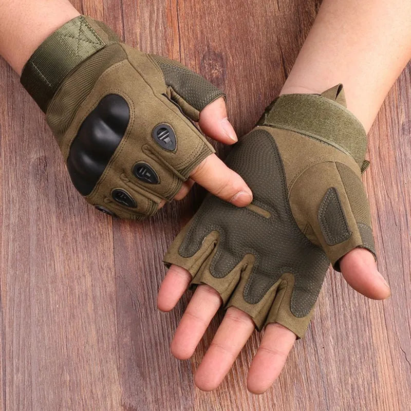 Half Finger Men's Gloves Outdoor Military Tactical Gloves Sports Shooting Hunting Airsoft Motorcycle Cycling Gloves-WAYBIKER