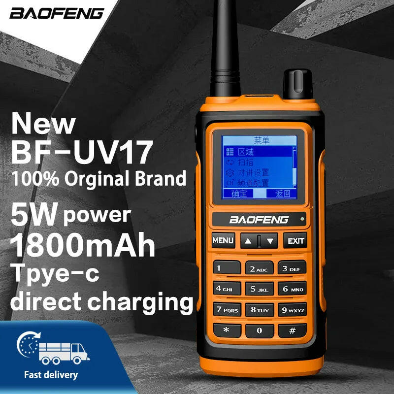 BAOFENG UV-U17 Powerful Handheld Transceiver with UHF VHF Dual Band Long Range Walkie Talkie Ham UV-5R Two Way Radio-WAYBIKER