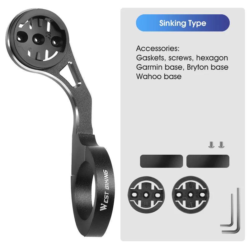 WEST BIKING NEW Bicycle Computer Holder Camera FlashLight Stander GPS Bike Mount for iGPSPORT Garmin Bryton Wahoo Gopro XOSS-WAYBIKER