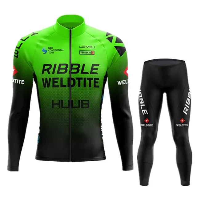Autumn Cycling Jersey Set Long Sleeve Kit 2023 New HUUB Cycling Clothing Sports breathable Men Road Bike Suit MTB Pants Wear-WAYBIKER