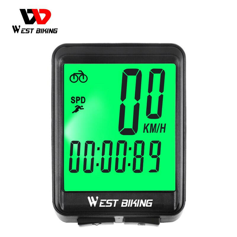 WEST BIKING Bicycle Wireless Computer MTB Road Bike Odometer Waterproof With Backlight Cycling Speedometer LED Rate Stopwatch-WAYBIKER