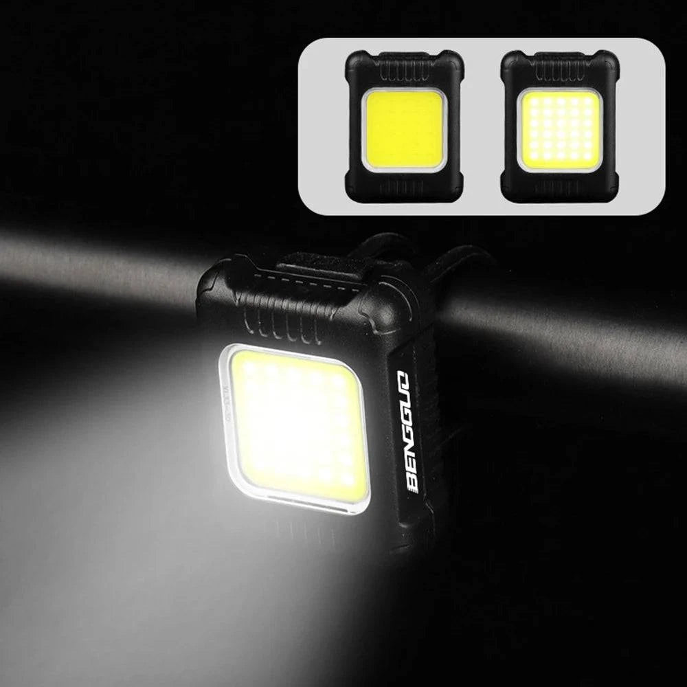 Bicycle Headlight and Taillight Set USB Rechargeable Mini Bike Front and Rear Light Built-in 120mAh Battery with Fixing Strap-WAYBIKER