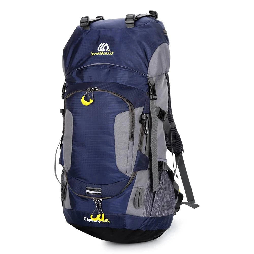60L Waterproof Hiking Backpack Camping Mountain Climbing Cycling Backpack Outdoor Sport Bag with Rain Cover-WAYBIKER