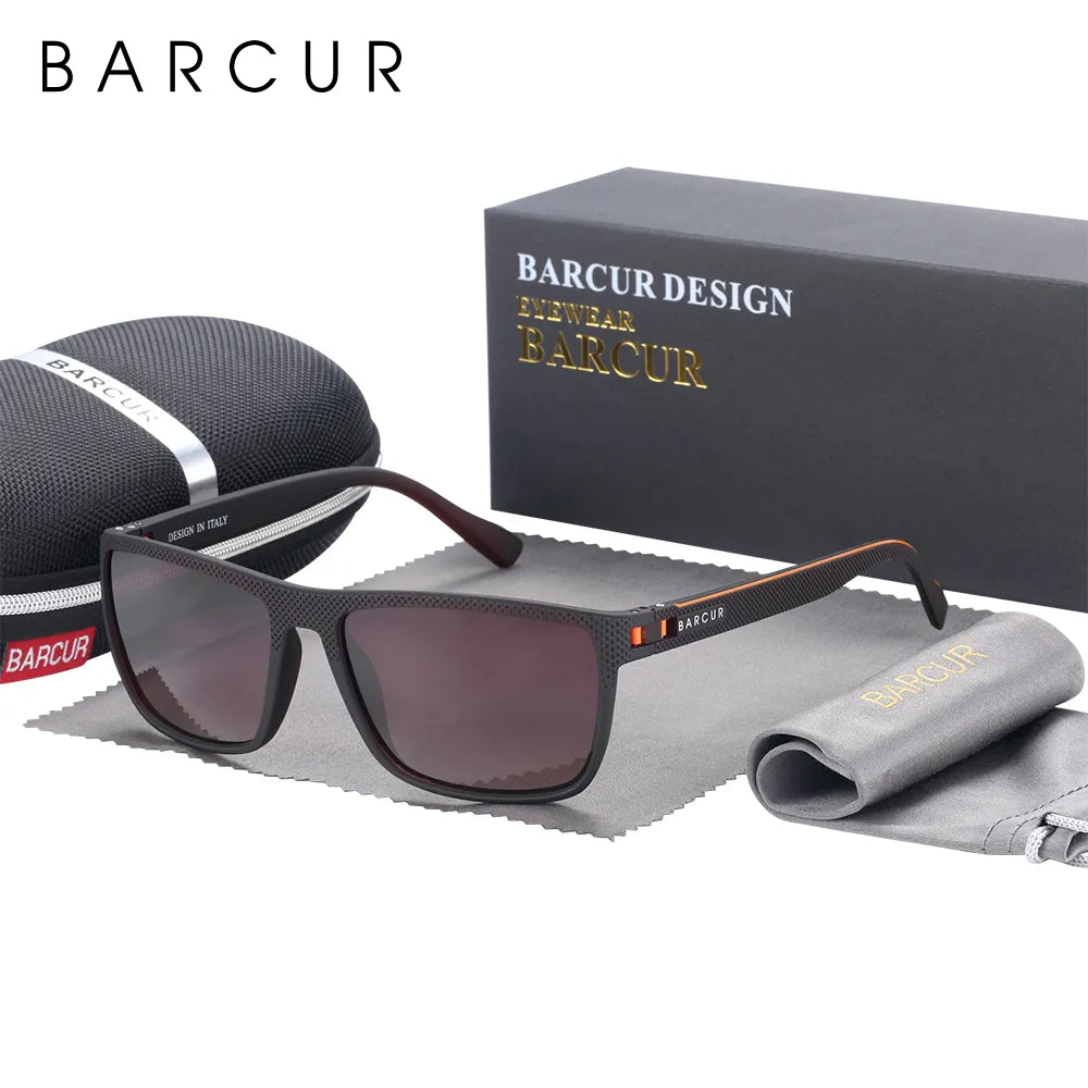BARCUR Cycling Sunglasses for Men Sports Sun Glasses Fishing Travel TR90 Ultra Light Square Sun Glasses Women Eyewear Accessory-WAYBIKER