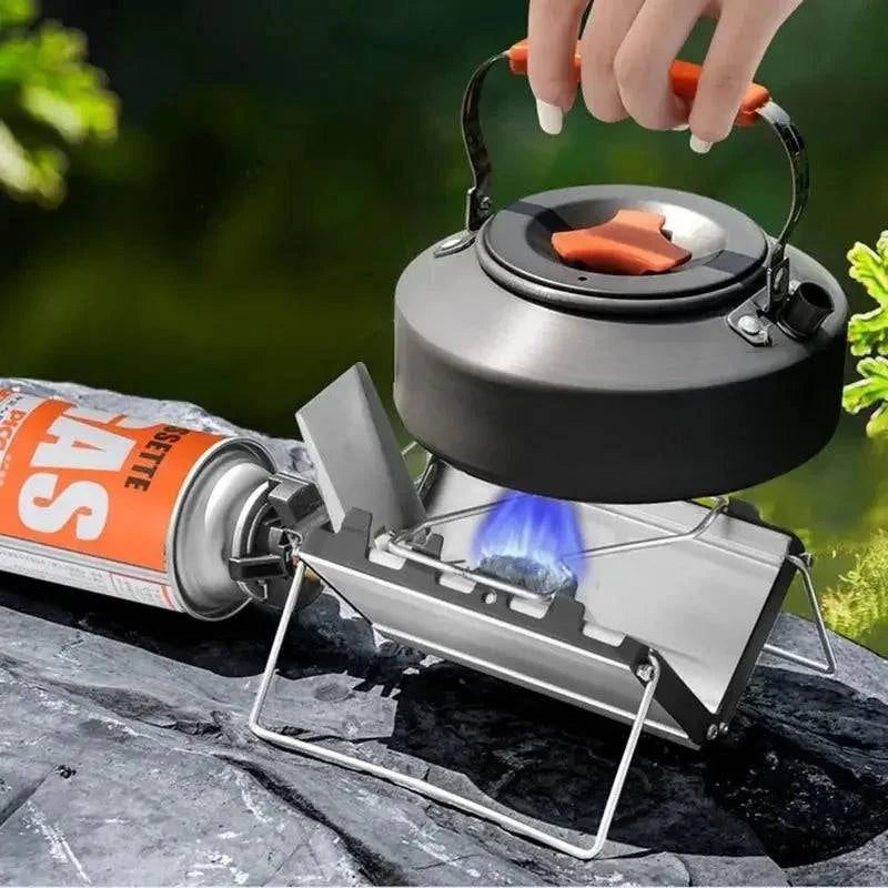 Folding Cassette Stove 2600W Portable Outdoor Camping Gas Stove Lightweight Picnic Travel Cooker 2600W Windproof Cassette Stove-WAYBIKER