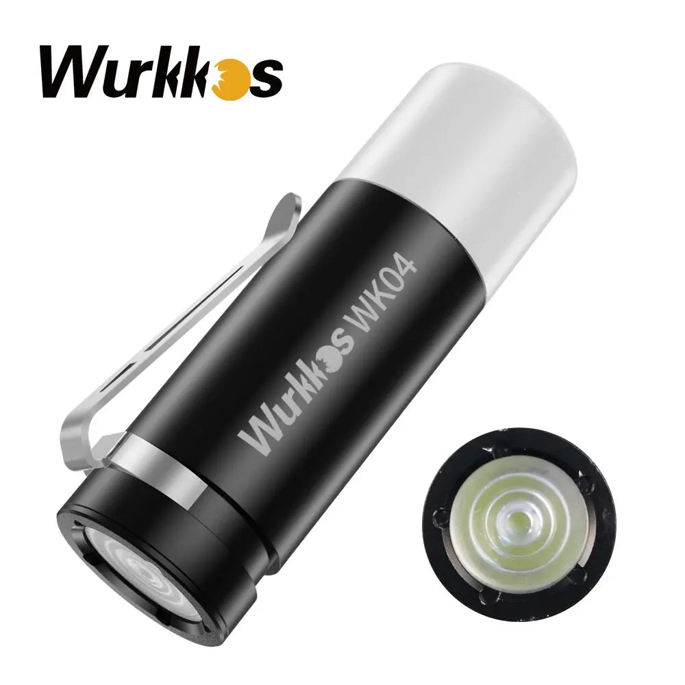 Wurkkos WK04 Double Sided Flashlight Rechargeable with 300 MAh Build in Battary Multifunction with Red Light Warning-WAYBIKER