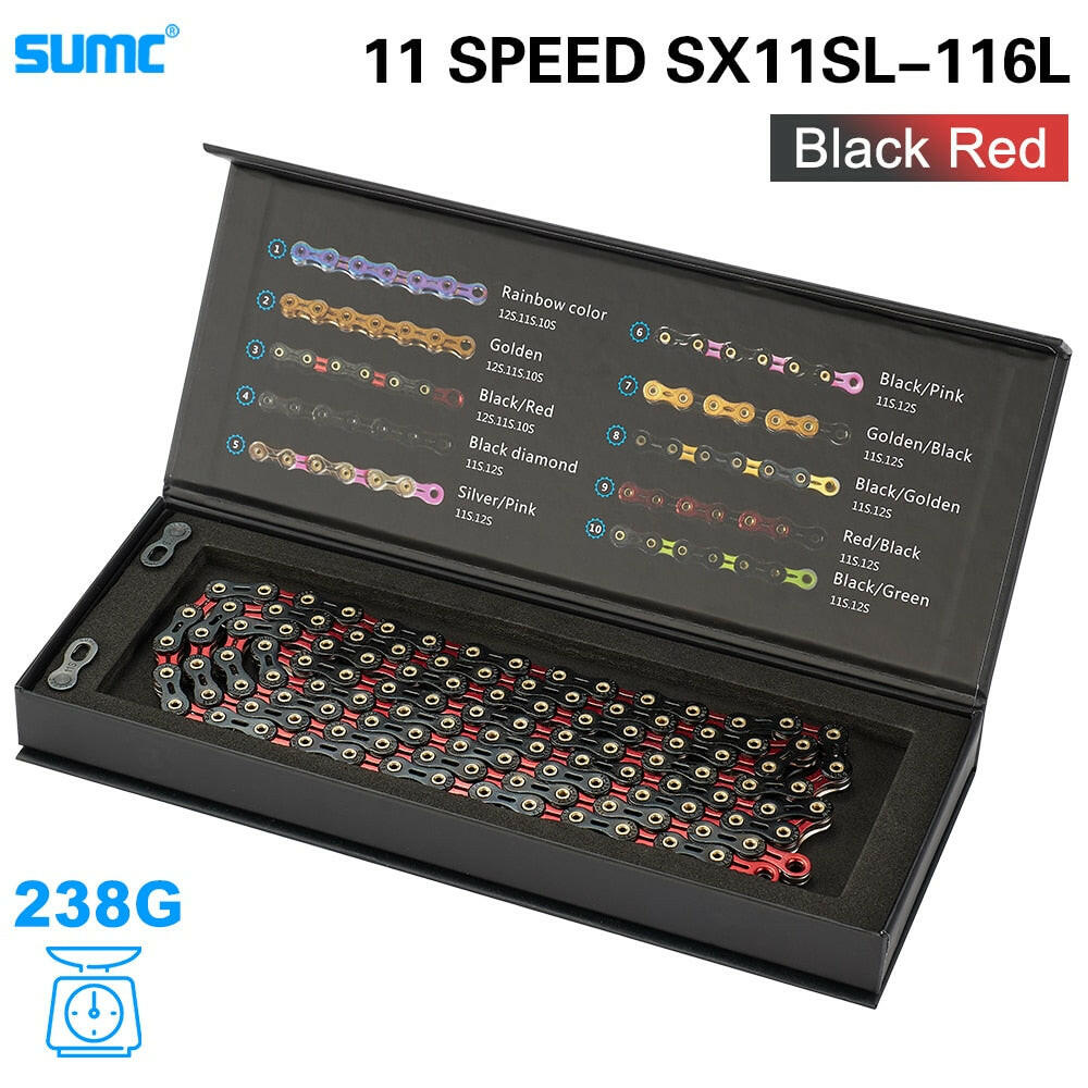 SUMC Bicycle Chain SX11SL 11Speed 116L With MissingLink 11V Mountainbike/Road Bike Diamond Chain Bicycle Part With Original box-WAYBIKER