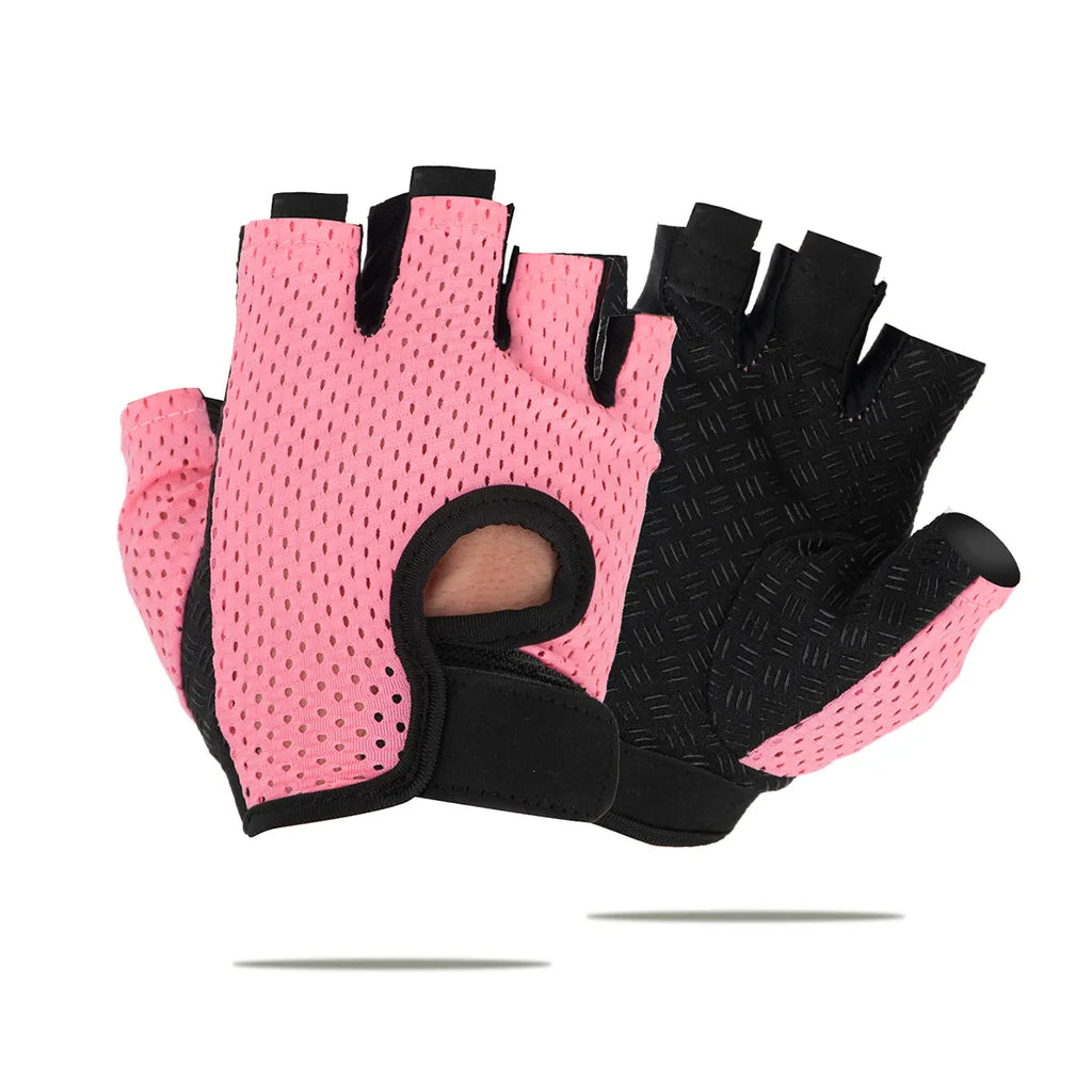 Gym Fitness Gloves For Women, Breathable Half Finger Anti-Slip Gloves For Bicycle Cycling Weight Lifting Yoga-WAYBIKER