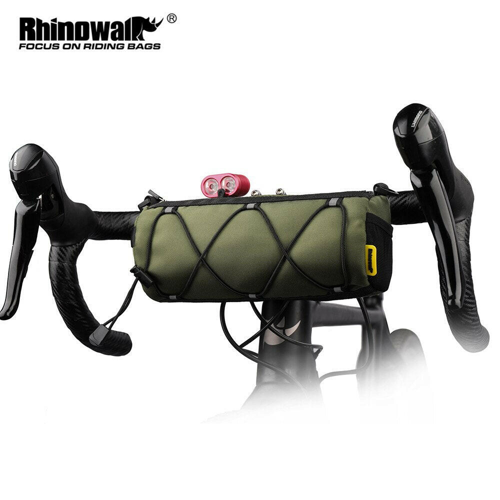 Rhinowalk Bike Handlebar Bag 2.4L Big Capacity Multifunctional Shoulder Bag Mtb Road Cycling Bag Frame Tube Bag Elastic Band-WAYBIKER