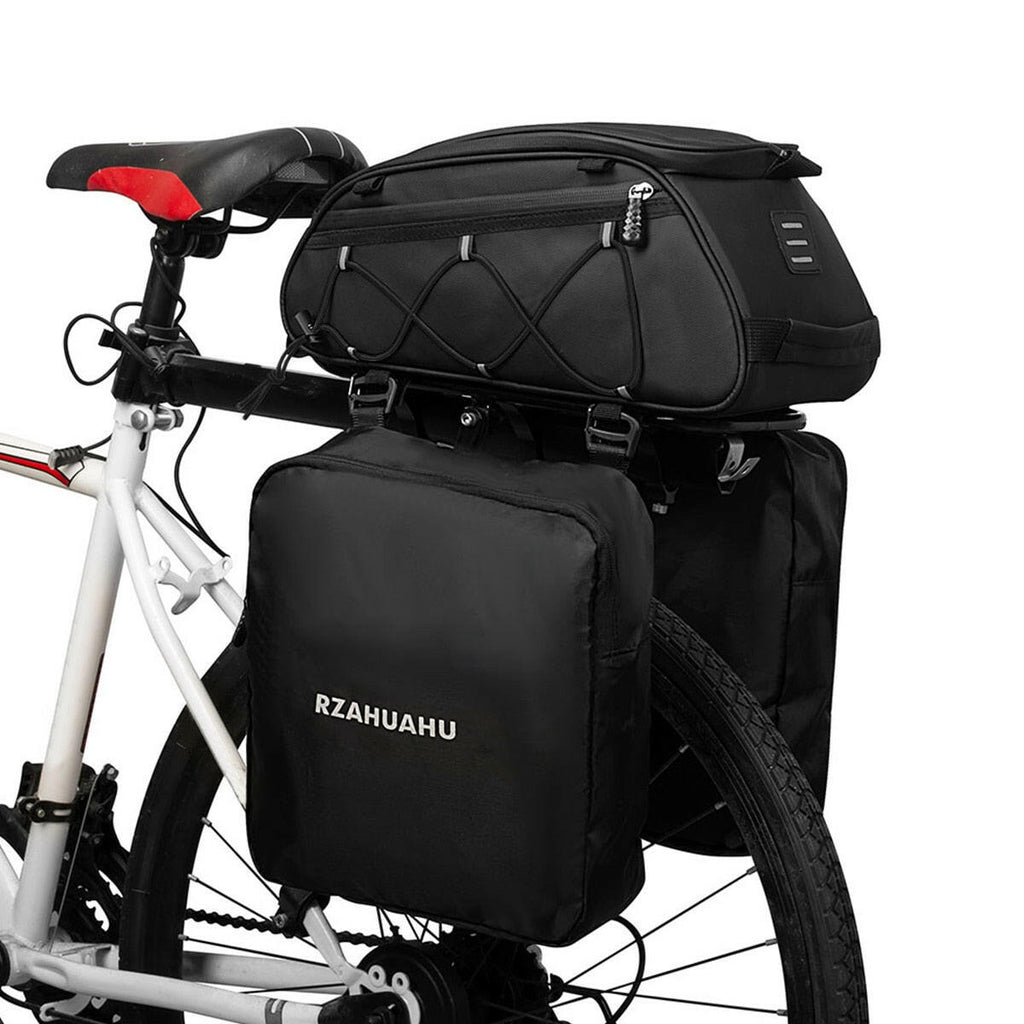 3-in-1 Bike Rack Bag Trunk Bag Waterproof Bicycle Rear Seat Bag with 2 Side Hanging Cooler Bags Cycling Cargo Luggage Bag-WAYBIKER