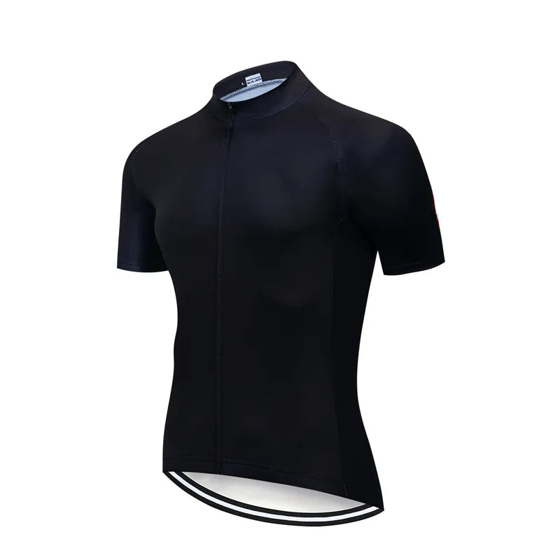 Solid Color Summer Men Short Sleeves Cycling Jersey Polyeste Clothing Quick Dry MTB Bicycle Mallot Ciclismo Shirts Bike Clothes-WAYBIKER