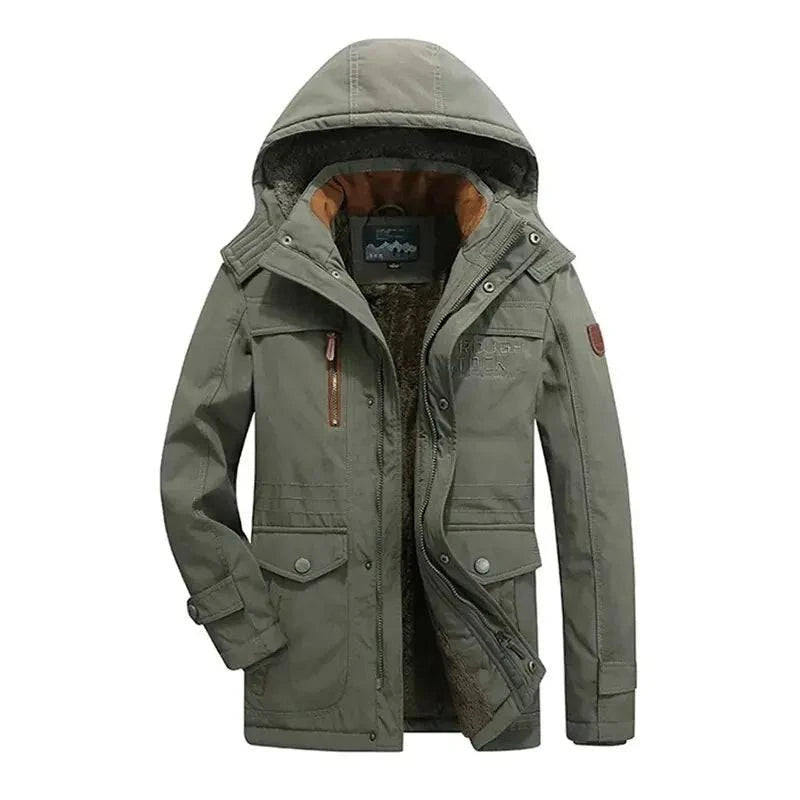 Plus Size 6XL Winter Men Warm Thick Fleece Parkas Men Windproof Hooded Military Jacket Coat Men High Quality Casual Jacket Male-WAYBIKER
