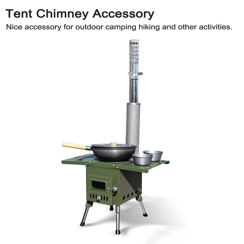 Camping Heating Stoves Chimney Accessory Portable Tent Firewood Stoves Chimney Bent and Straight Chimney Tube-WAYBIKER