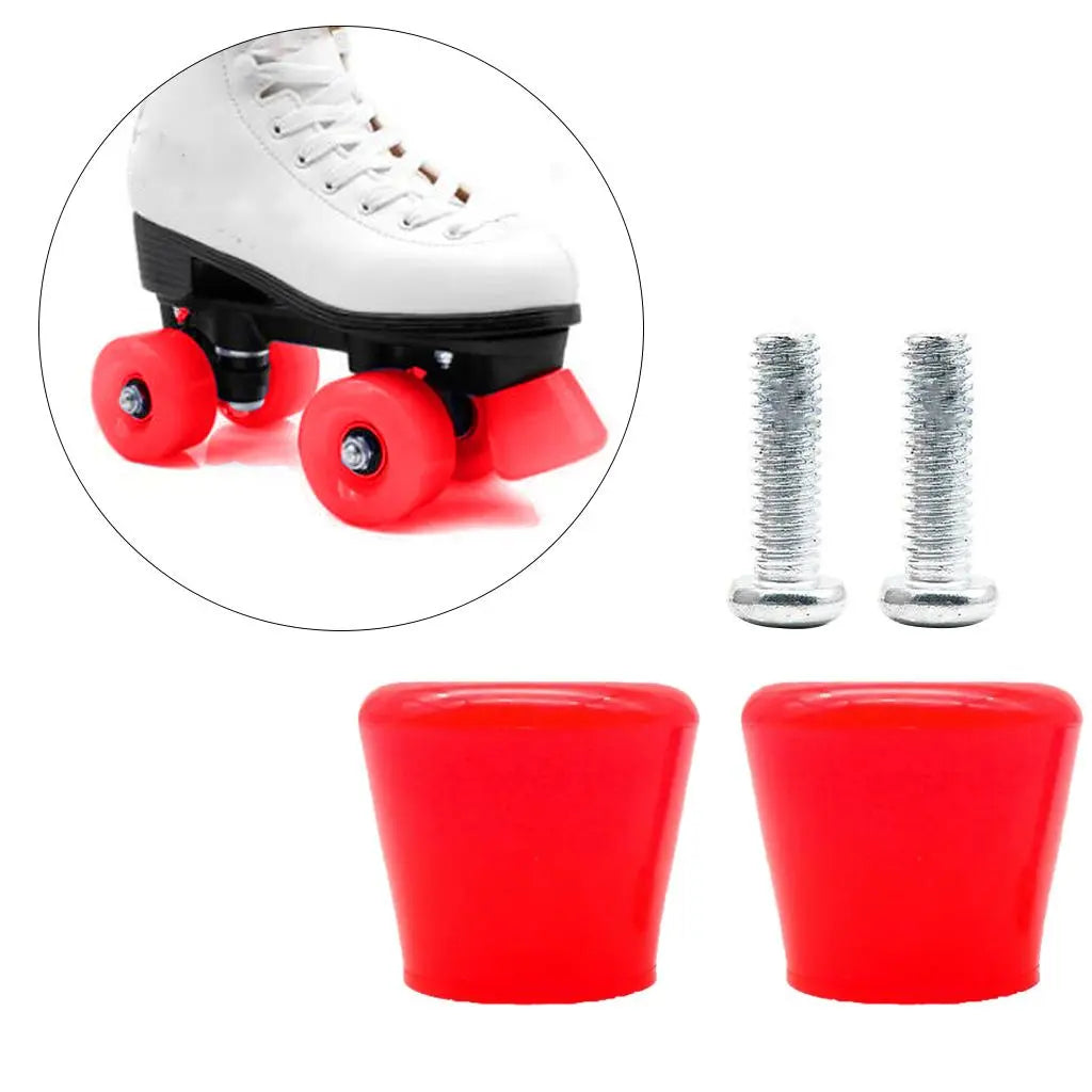 Pack of 2 Roller Skates Brake Inline Skates Roller Brake Blocks Anti-Slip Safety Toe Stoppers Skating Practice-WAYBIKER