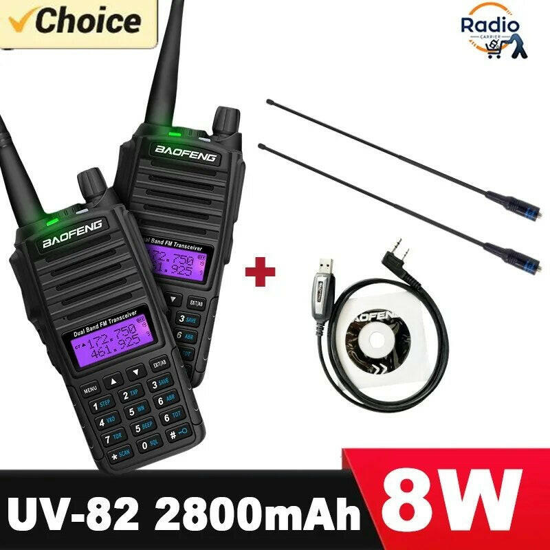 Baofeng Walkie Talkie 2 Way Ham radio comunicador UV 82 Dual PTT 8W 5W 10KM Dual Band UV-82 UHF VHF UV82 UV 5R 9R 13 UV16 Radios-WAYBIKER