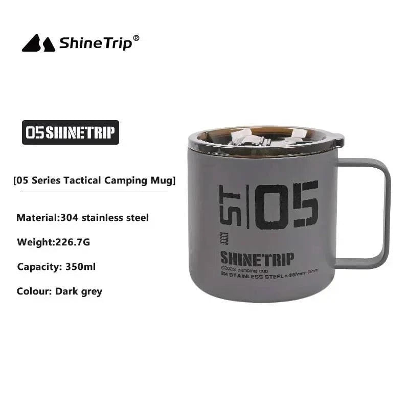 ShineTrip New Outdoor Stainless Steel Americano Coffee Cup Anti-scald Camping Mug 304 Stainless Steel Double Layer Eco Mug-WAYBIKER