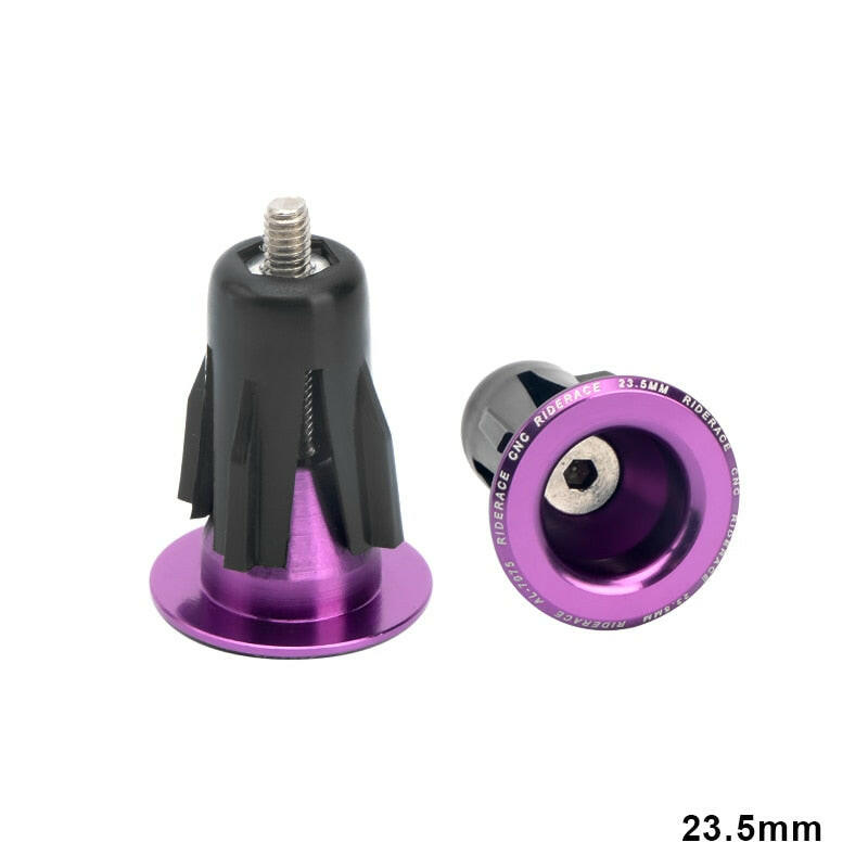 RIDERACE Bicycle Grip HandleBar End Cap 23.5MM Aluminium Alloy Road Cycling Handle bar Grips Plugs Caps For MTB Mountain Bike-WAYBIKER