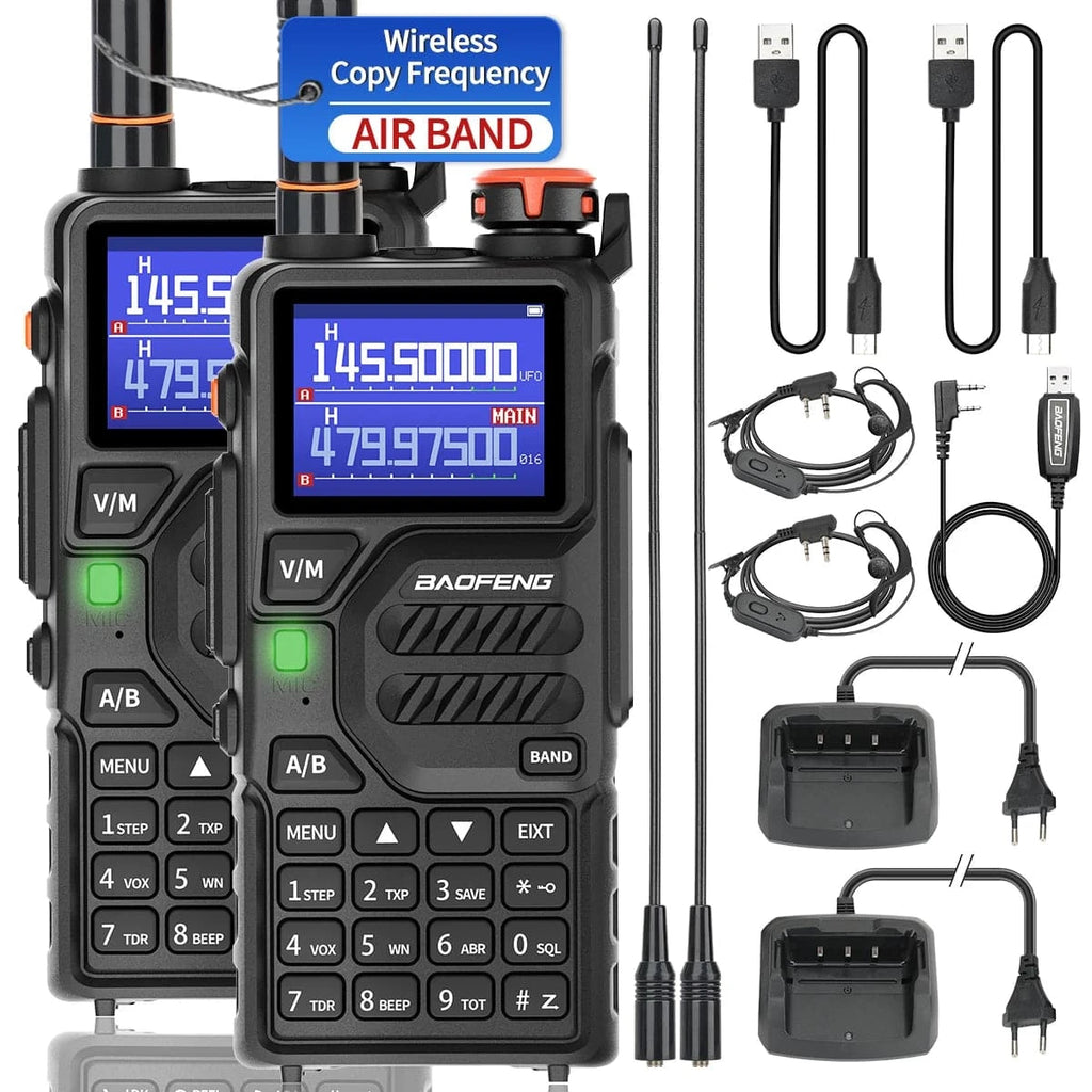 1/2PCS Baofeng UV-K5 Pro Air Band Walkie Talkie 12W Wireless Copy Frequency Type-C DTMF Long Range Ham Two Way Radio Receiver-WAYBIKER