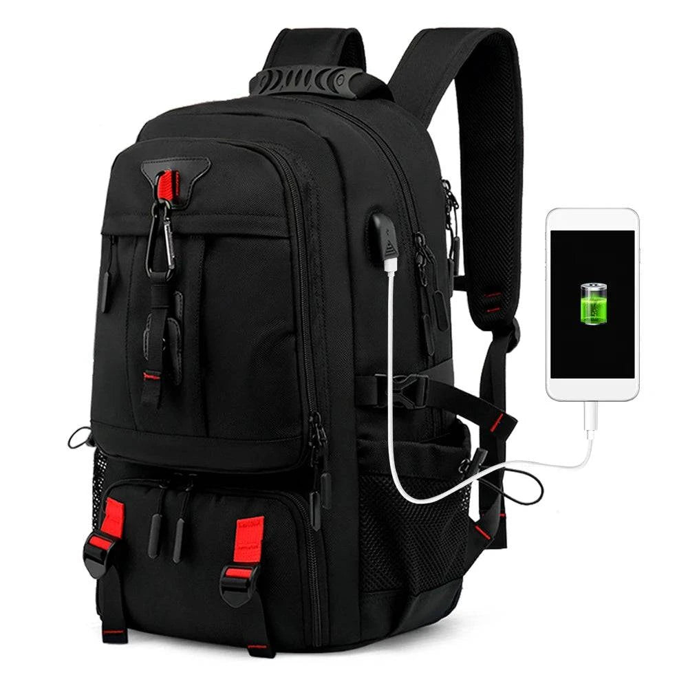 Outdoor Backpack with USB Interface Shoe Compartment Large Capacity Travel Bag  Hiking Camping Trekking Gear for Mountaineering-WAYBIKER