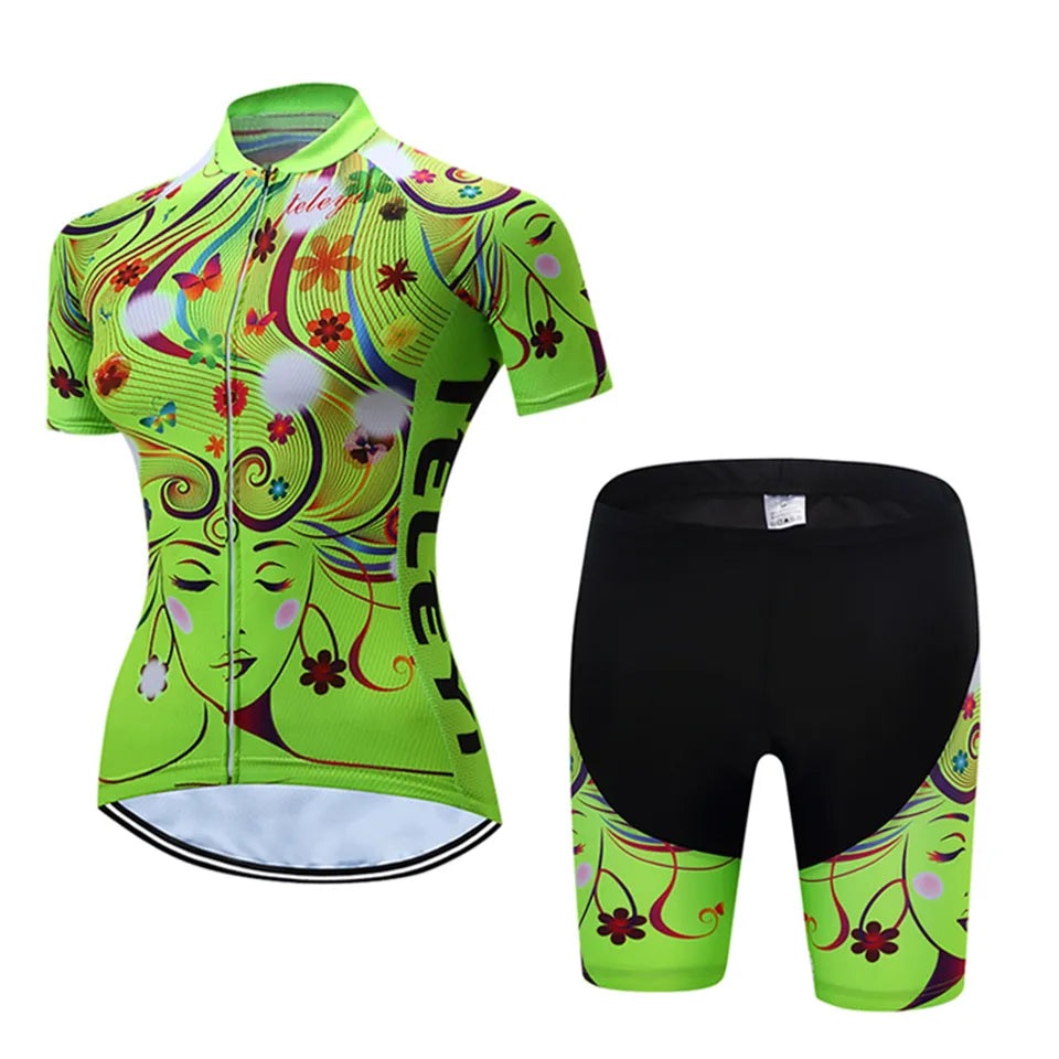 2023 Jersey Set Short Sleeve Cycling Clothes Riding Clothing Fashion Leisure Bike Wear Women MTB Women Breathable Quick-Dry-WAYBIKER