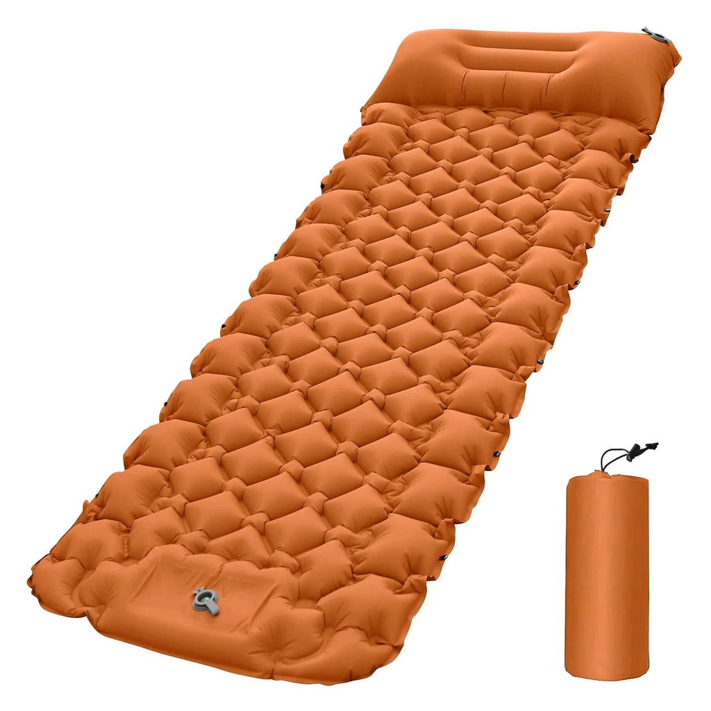 Portable Inflatable Air Mattress Lightweight Camping Mat with Air Pillow Waterproof Sleeping Pad Hiking Travel Tent Equipment-WAYBIKER
