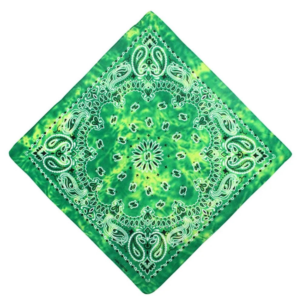 Square Scarf Hair Band Neck Scarf Cotton Bandana Hip Hop Paisley Headband Kerchief Neck Wrap Cashew Tie-dye Seamless Scarves DIY-WAYBIKER