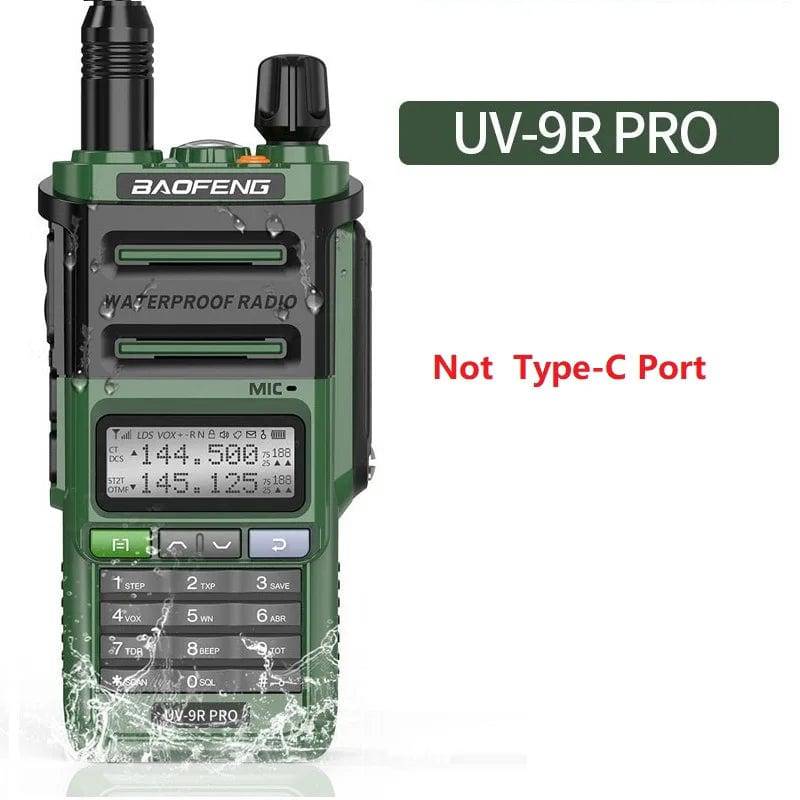 Baofeng UV-9R Pro V1 V2 Walkie Talkie IP68 Waterproof Dual Band Type-C Long Range Upgrade Tri-power Ham CB Radio Two Way Radio-WAYBIKER