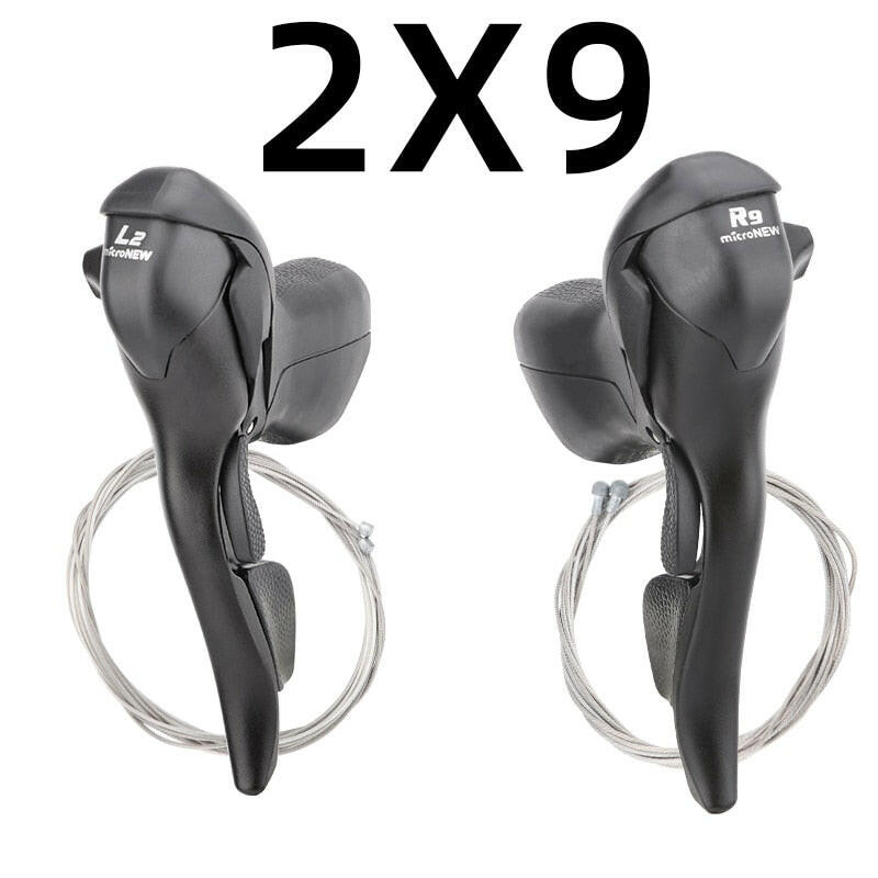 MicroNEW Road Bike Shifter 3x7 3x8 3x9 3x10 Speed Brake Levers Bicycle 2x7 2x8 2x9 2x10 Speed Front Derailleur For Shimano-WAYBIKER