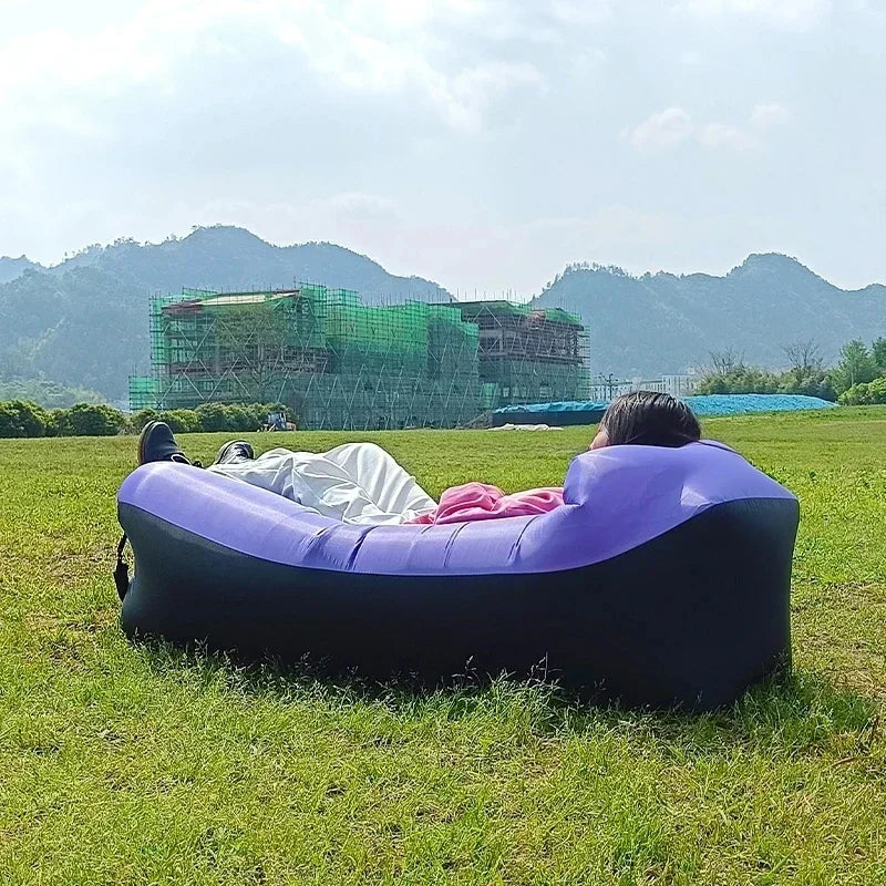 Trend Outdoor Products Fast Infaltable Air Sofa Bed Good Quality Sleeping Bag Inflatable Air Bag Lazy Bag Beach Sofa 240*70cm-WAYBIKER