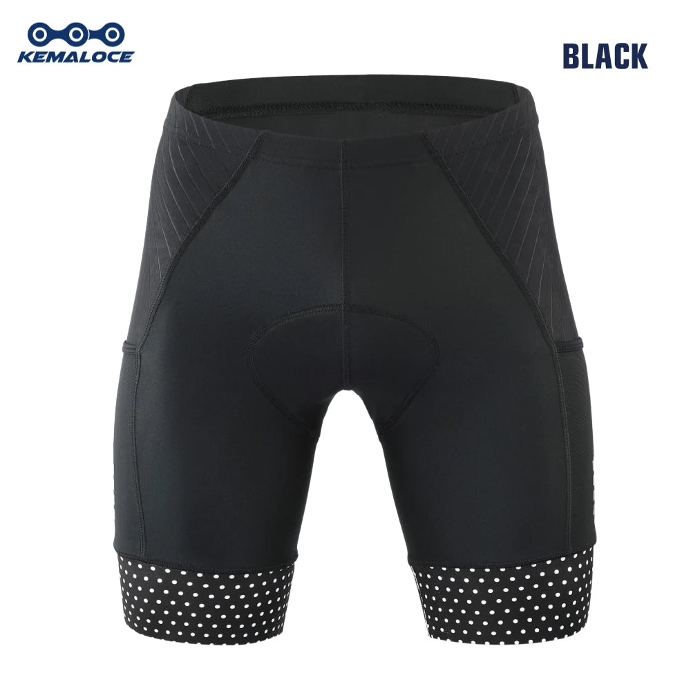 KEMALOCE Cycling Shorts Men Blank Black&Grey&Red Gel Pad Summer Bike Shorts Road Racing Compression Reflective Bicycle Knicker