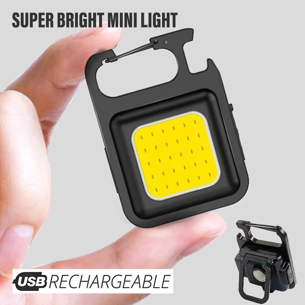 Super Bright MINI COB Keychain Flashlight Charging Lamp Camping Lights with Magnet 4 Lighting Modes for Camping Home
