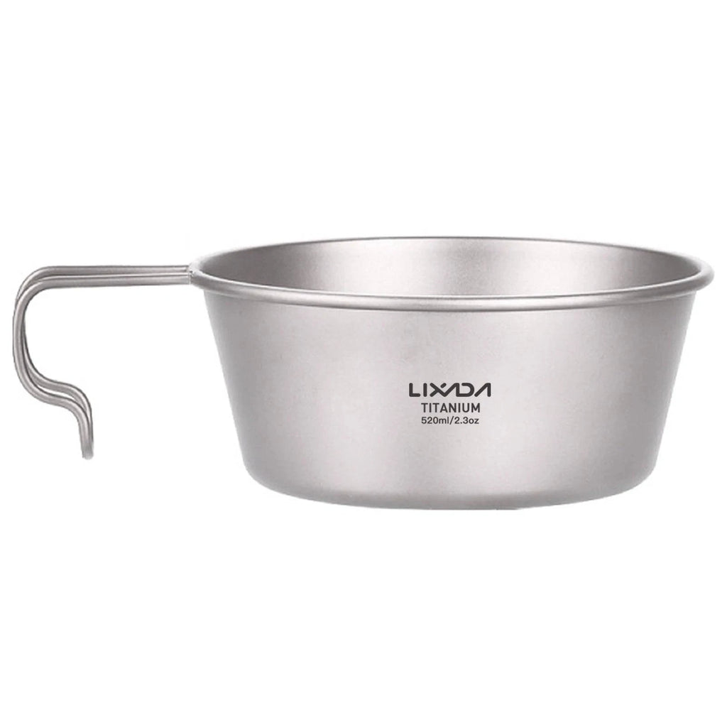 Lixada 350ml/520ml Titanium Bowl with Handle Food Fruit Container for Outdoor Camping Hiking Travel Picnic Supplies 2022-WAYBIKER