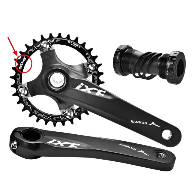 JIANKUN MTB Crankset 1X System BCD104 Mountain Bike 170mm Crank BB Bottom Bracket Set External Crankset Pedalier Candle For axis-WAYBIKER